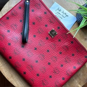 MCM clutch with wristlet